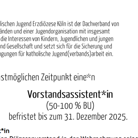 Stellenausschreibung Vorstandsanssistenz